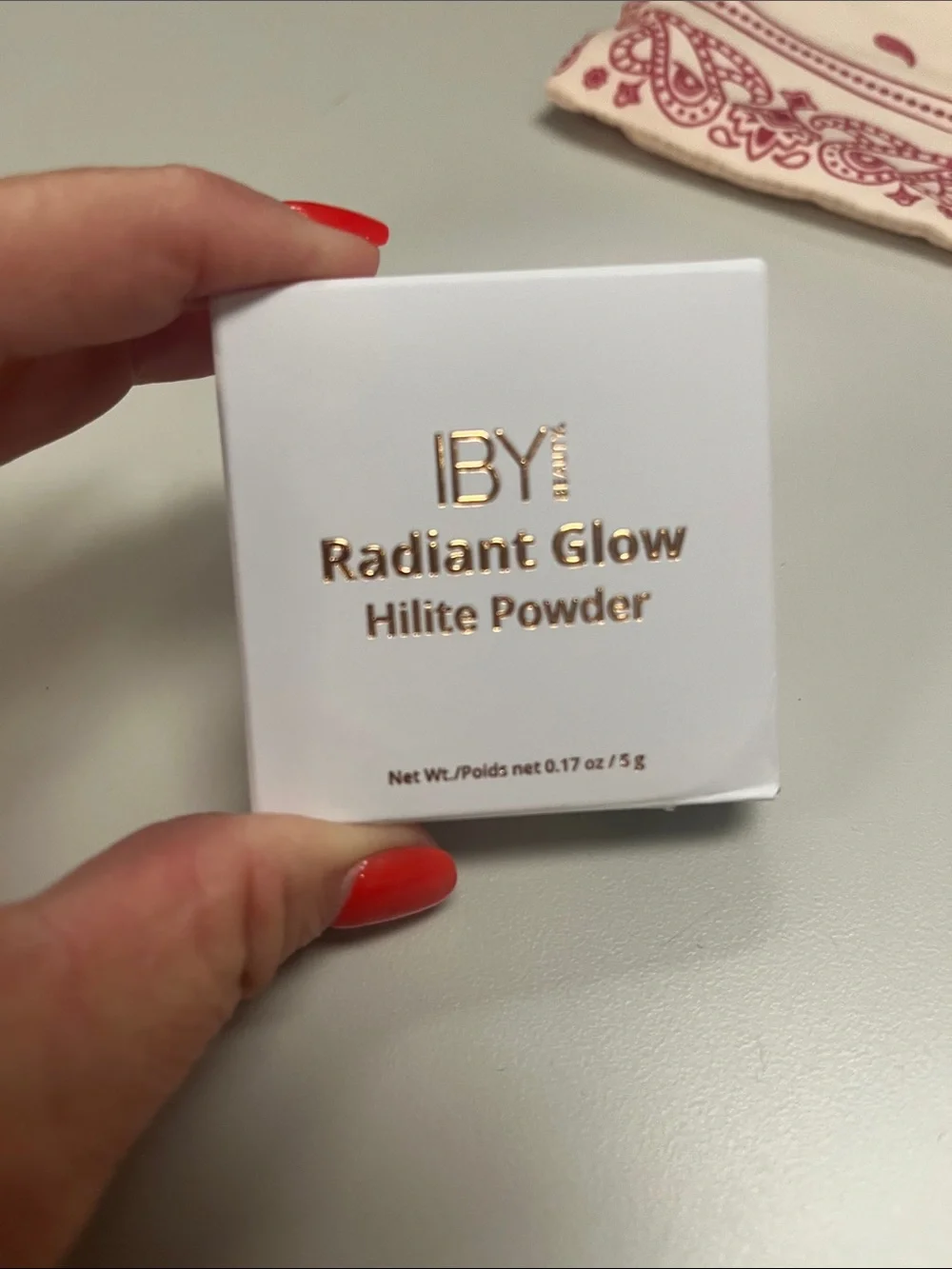 IBY Radiant Glow Hilite Powder — Pink and Burgundy Cosmetic bag